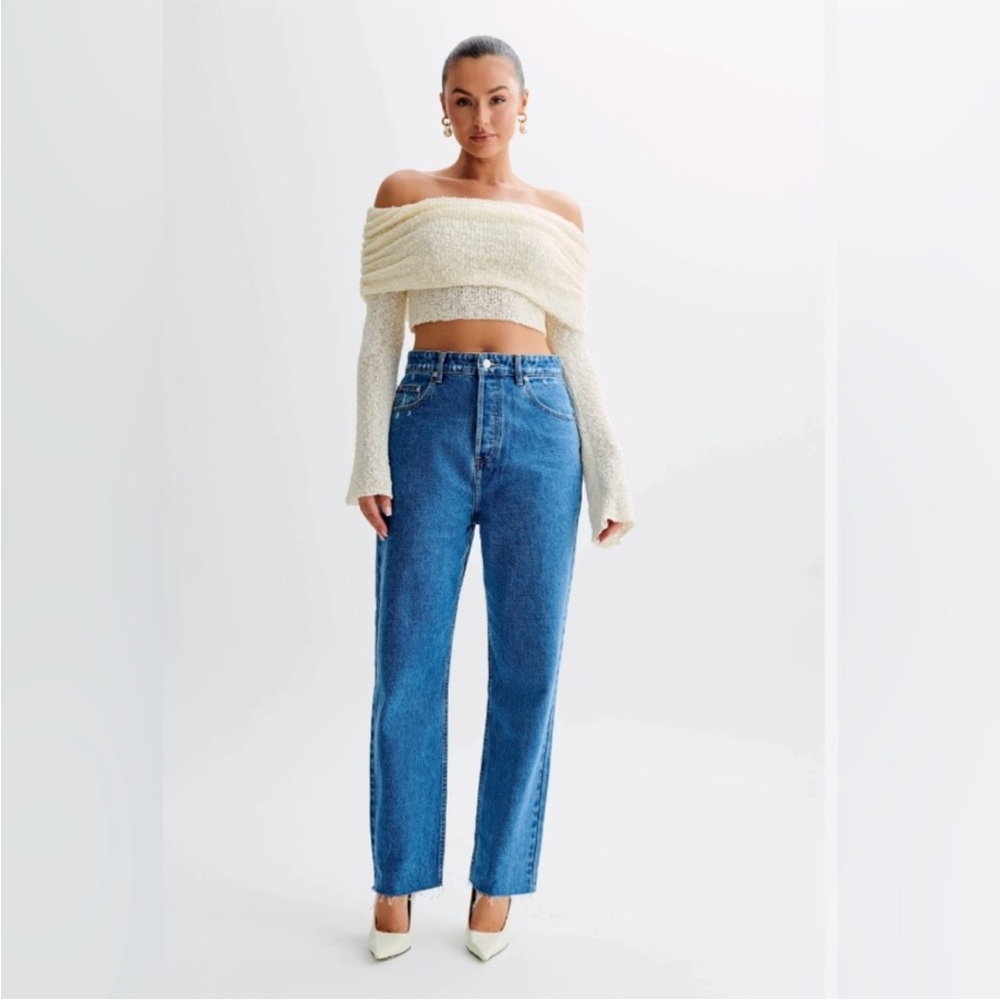 Meshki Off-Shoulder Cream Sweater - Picture 4 of 4